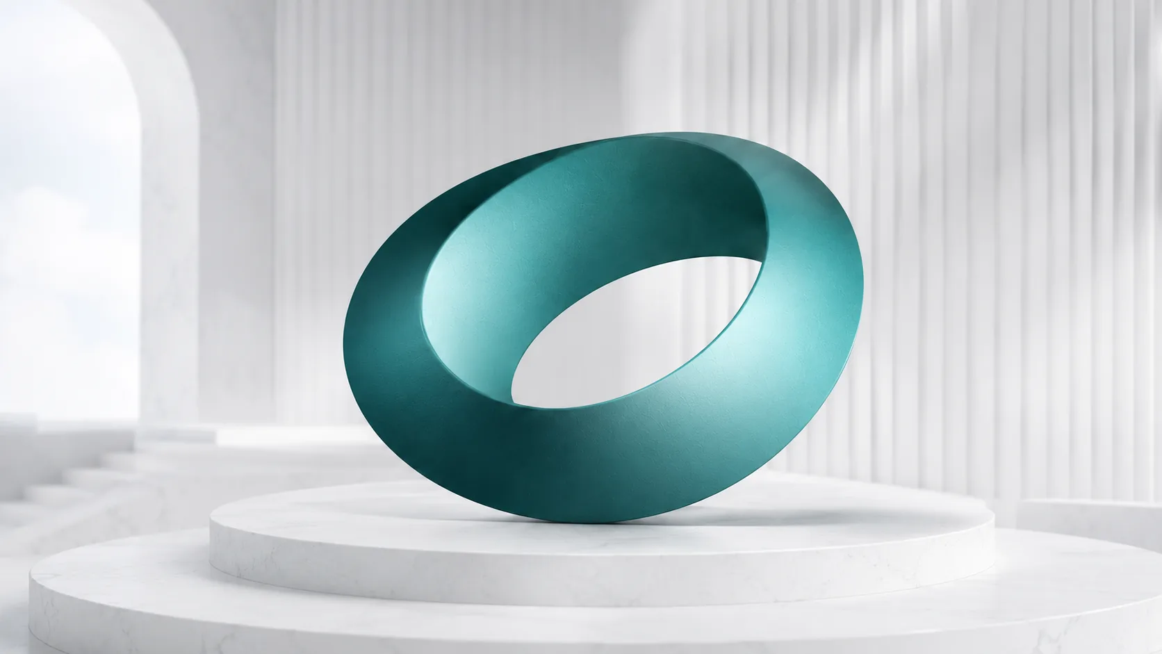 A jade unified loop representing connected clinic front-desk operations.