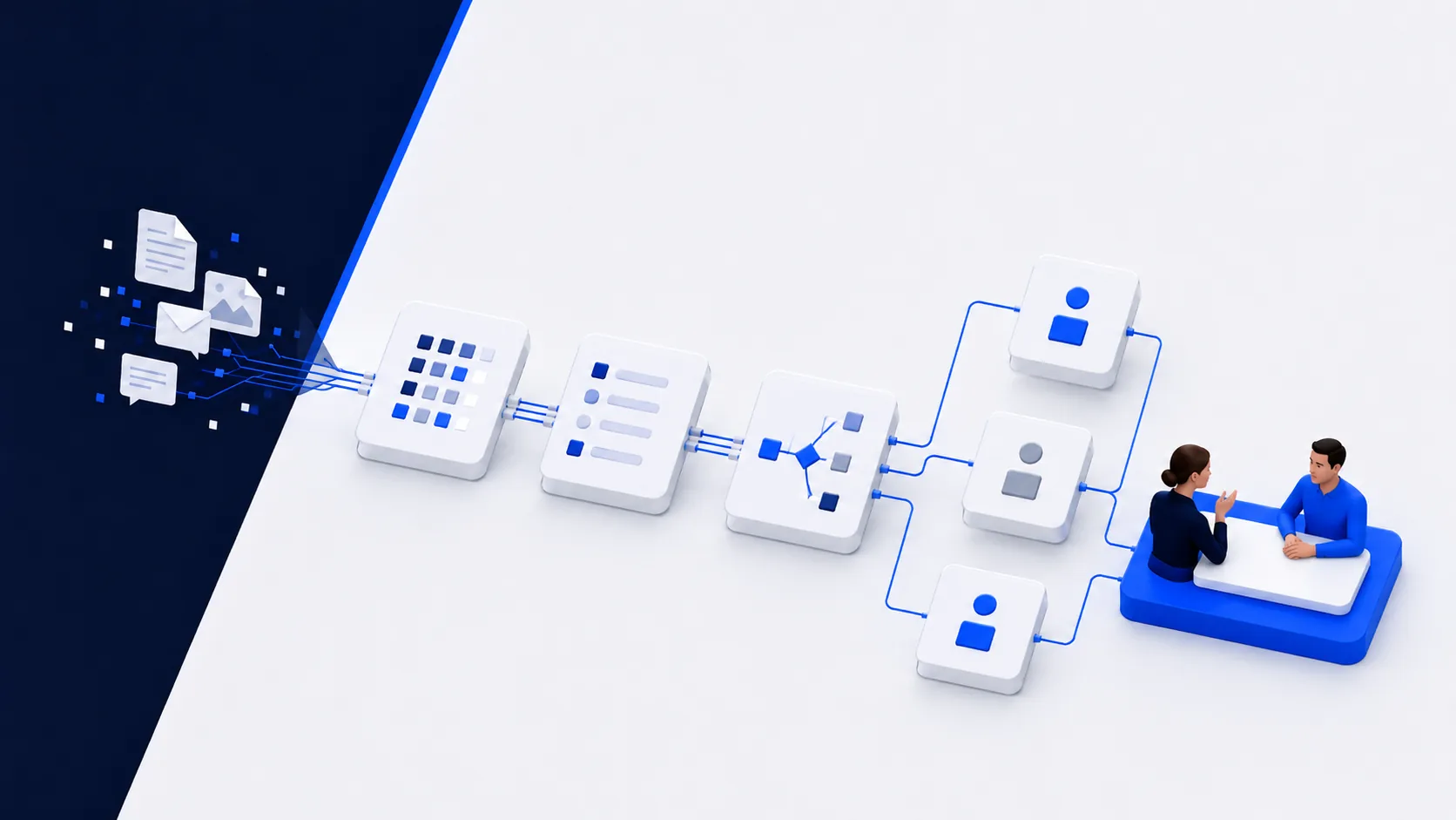 A person reviewing a connected workflow.